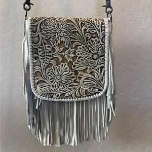 Floral Fringe Crossbody Bag